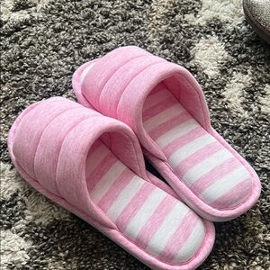 Cozy Pink Striped Women's Slippers